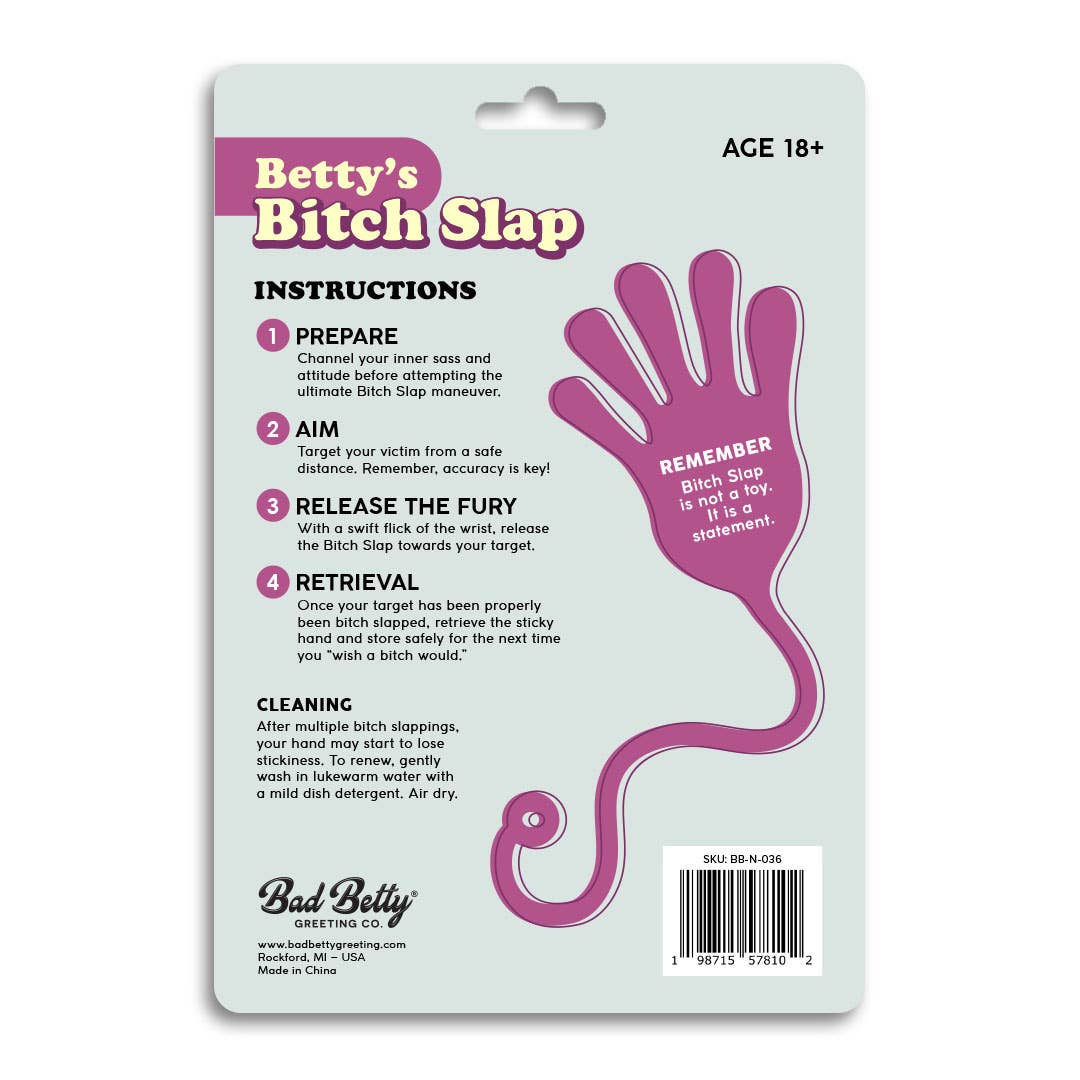 Bad Betty Greeting Co. - Wholesale Gag Gift/Novelty Gift - Betty's Bitch Slap Sticky Hand - Funny Novelty Gag Gift4