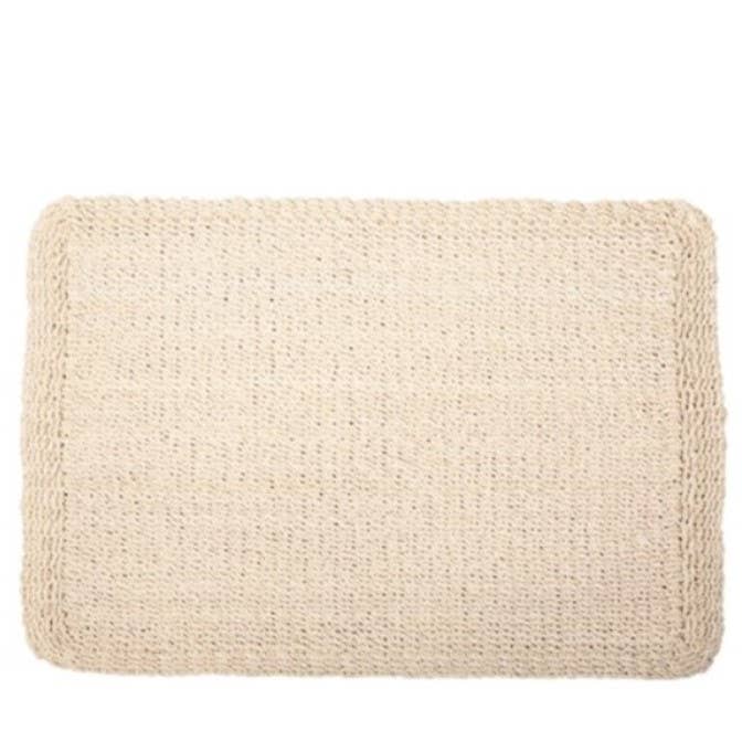 Thick Woven Abaca Placemat Col. White 39 x 49.5 cm for wholesale by Fiorirà un giardino