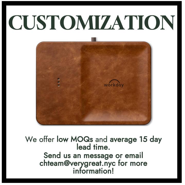 Courant - Wholesale Charging Dock - CATCH:3 - Classics Leather Wireless Charger with Valet Tray