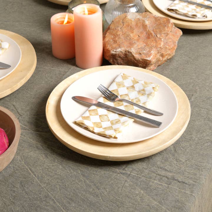 ExpoBazaar - Wholesale Dinner Plate - Wood Charger Plate | Handmade 13" Artisan Wooden Tableware6