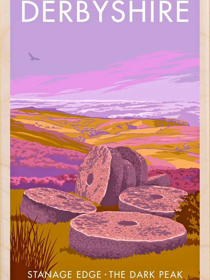 Stanage Edge, Derbyshire - Eco-friendly cards & magnets for wholesale by THE WOODEN POSTCARD COMPANY