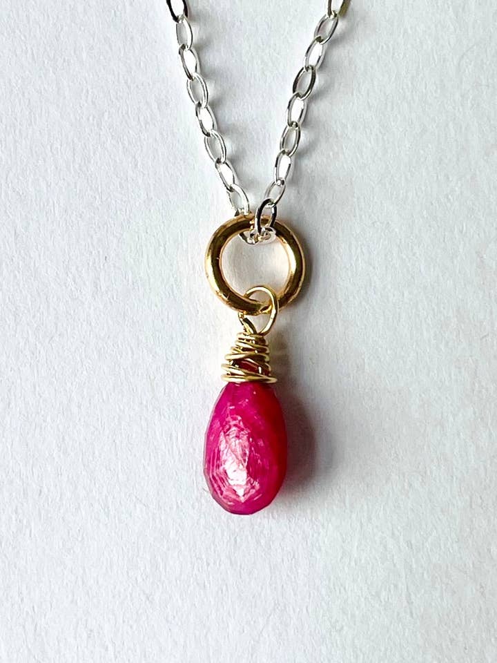 Ruby Drop Necklace for wholesale by Yanina Jewelry