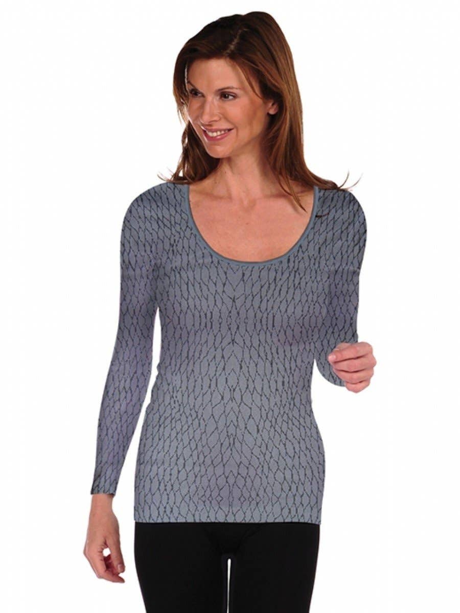  Tonal Taupe Boa Long Sleeve U Neck (774UN) for wholesale on Faire0