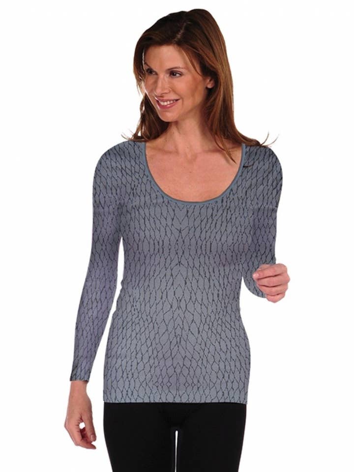 341 Tonale Tortora Scollo a U a manica lunga Boa (774UN) in vendita all'ingrosso su Faire0