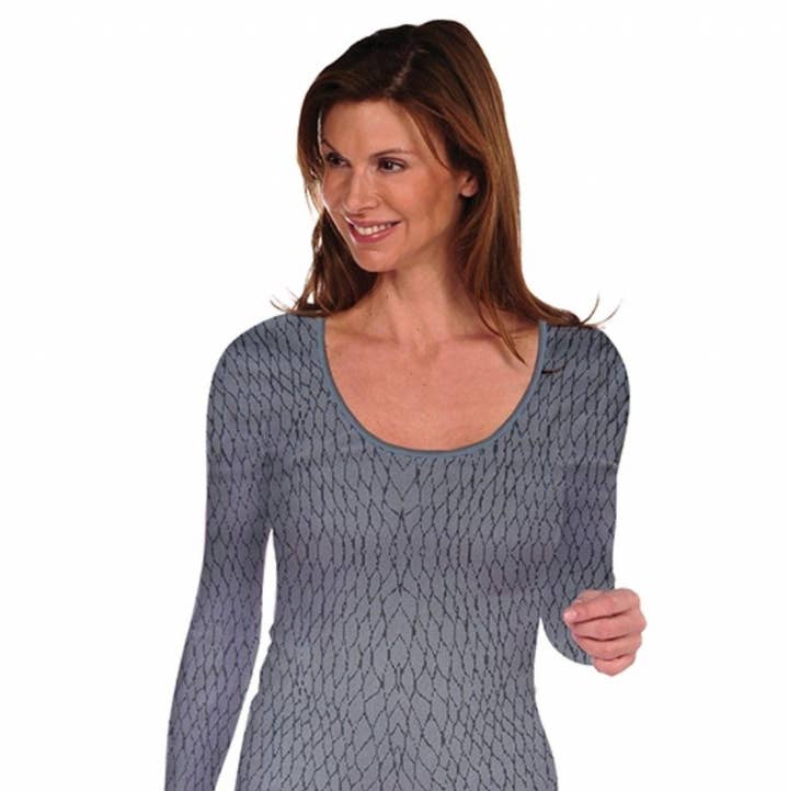  Tonal Taupe Boa Long Sleeve U Neck (774UN) for wholesale on Faire0