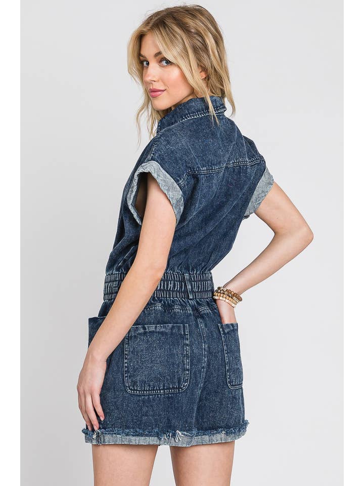 Sewn and Seen - Venta al por mayor Peto - Mujer - Mameluco de mezclilla con botones y bolsillos20