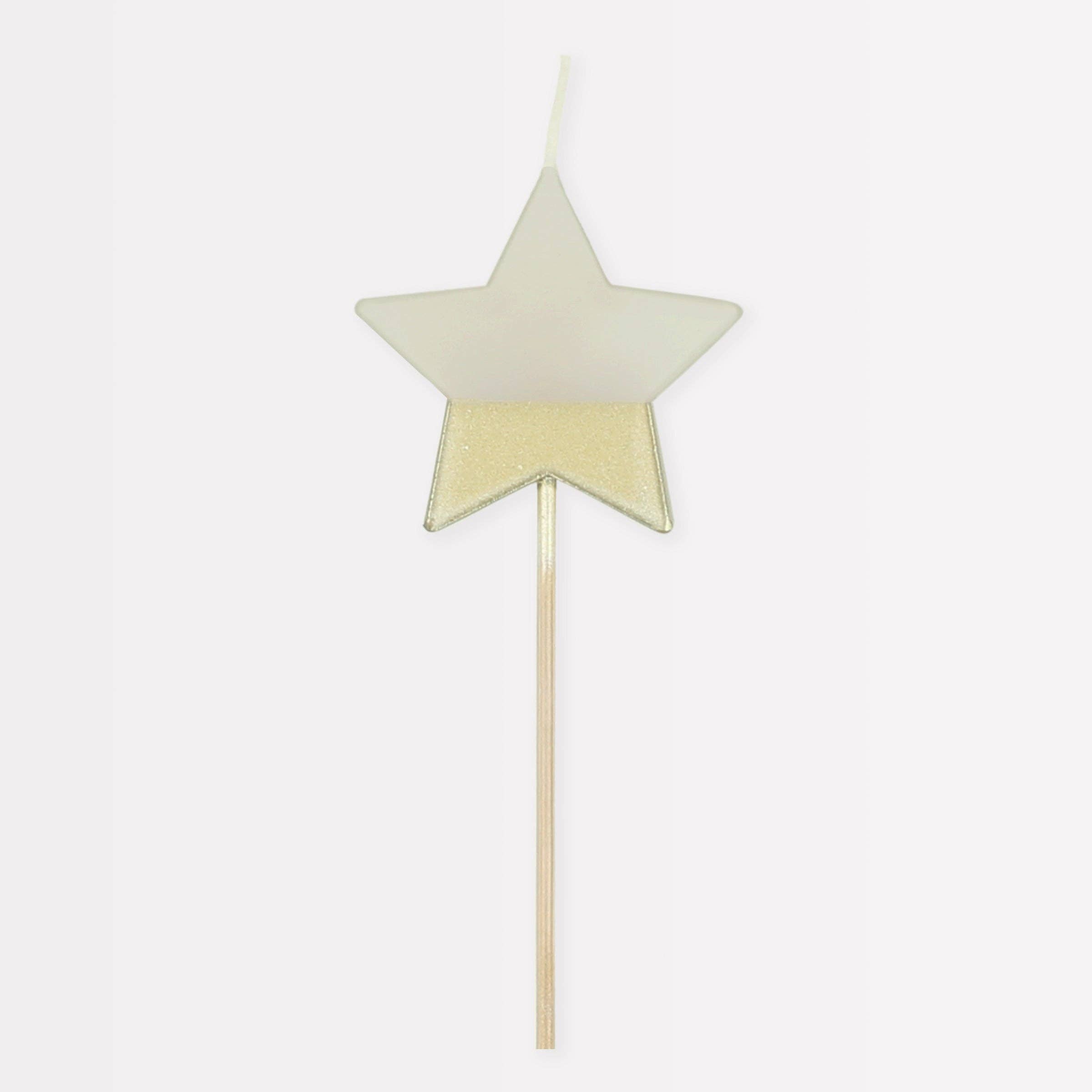 Meri Meri - Wholesale Cake Candle - Gold Dipped Star Candle0