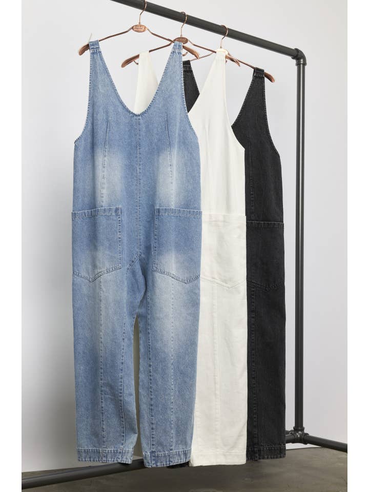Newbury Kustom - Wholesale Jeans - Women's - 80298-Vintage Denim Overalls