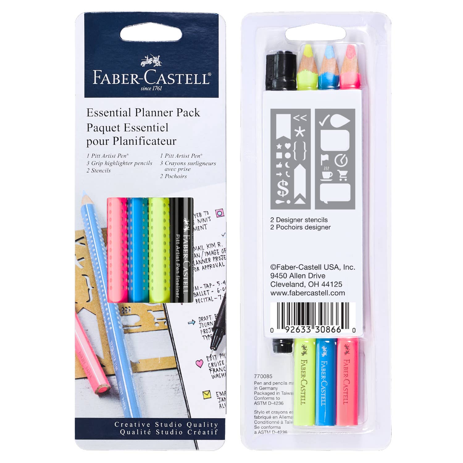 Faber Castell Pitt Artist Pen Black 4pack - Christian Planner