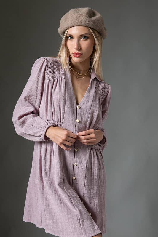 ILLA ILLA - Wholesale Dress - Women's - Cotton Button Down Dress3