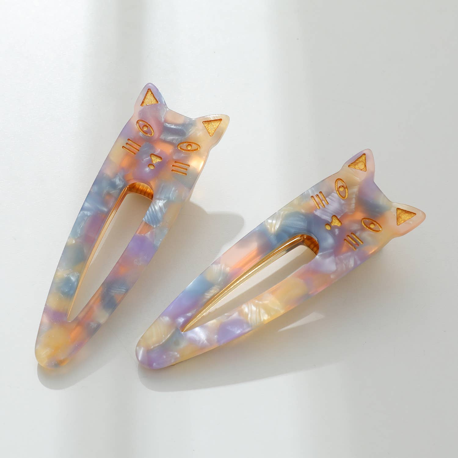 Adorro - Vente Pince à cheveux – femme - Elodie | Lot de 2 barrettes en forme de tête de chat pointue17