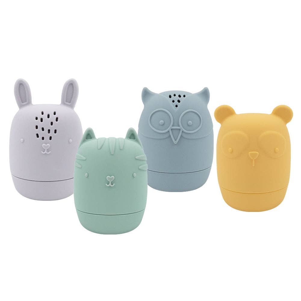 Living Textiles - Wholesale Bath Toy - Baby - Silicone 4PK Bath Buddies1