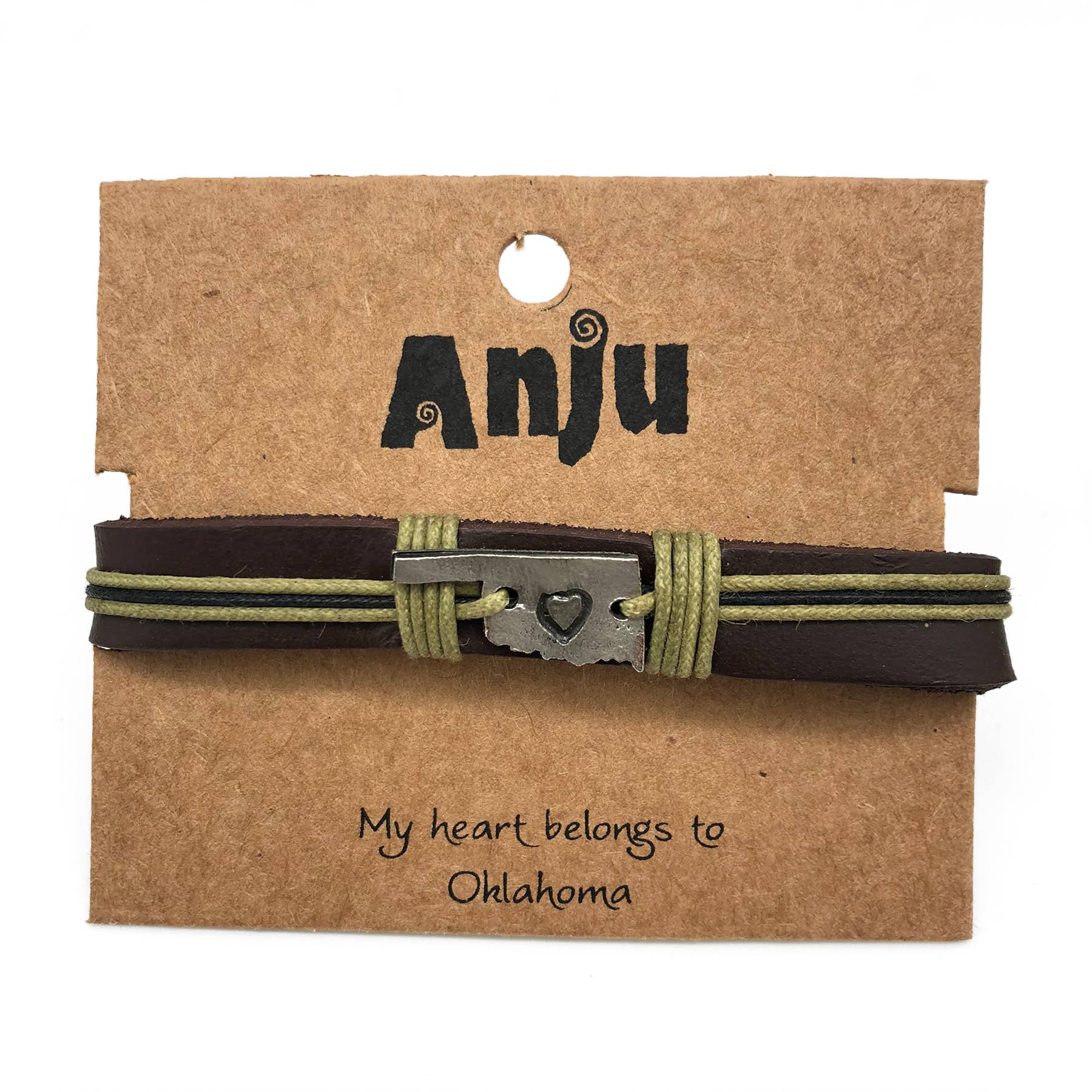 Anju Jewelry – Großhandel Armband mit Charms/Anhängern – Home State Schmuck - Zinn Lederarmband27