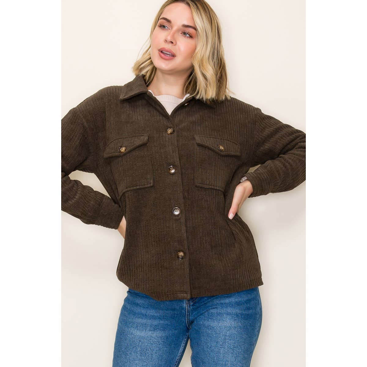 STACCATO - Wholesale Jas - Dames - CORDUROY JAS MET BONTRAND1