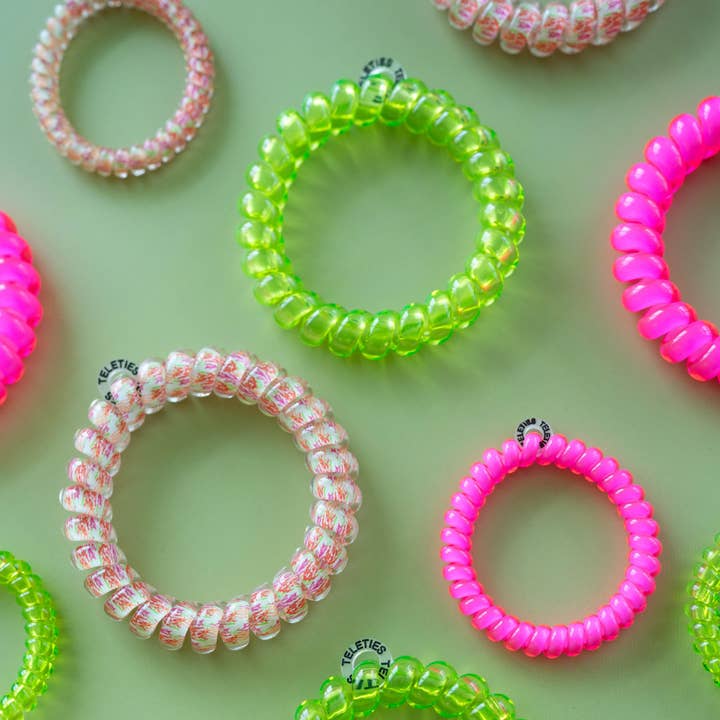 TELETIES - Wholesale Hair Tie - Spiral Hair Coils | Large | Tropical Punch Hair Ties