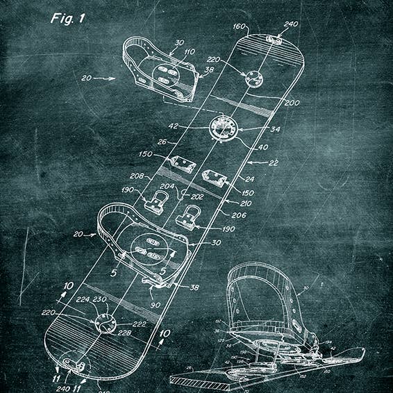 Fresh Prints of CT - Wholesale Art Print - Original Snowboard Patent Art Print - Snow Sports