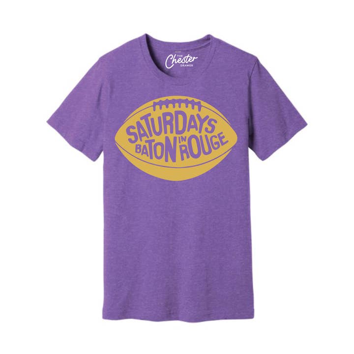 Heather Purple+Geelgoud Saturdays Baton Rouge Heather Paars T-shirt - Unisex voor groothandel op Faire0