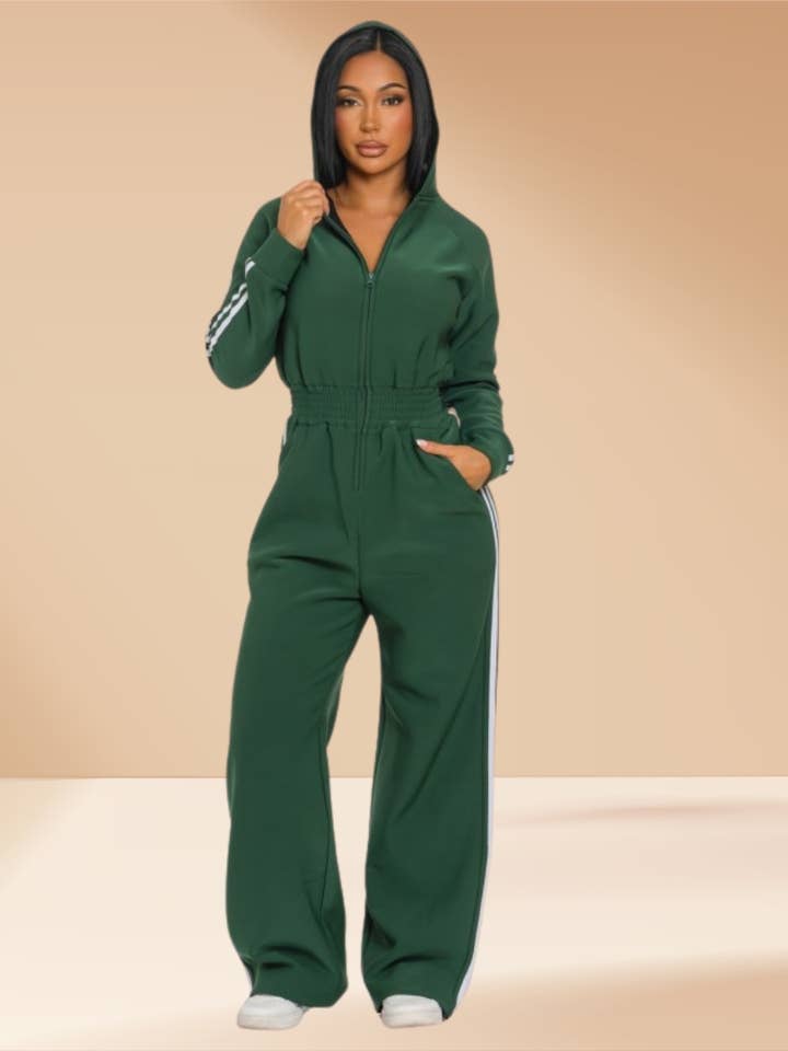 Jumpsuit Hooded Lined Fleece Side Stripes and other Purchase Wholesale jumpsuits. Free Returns & Net 60 Terms on Faire trending on Faire.