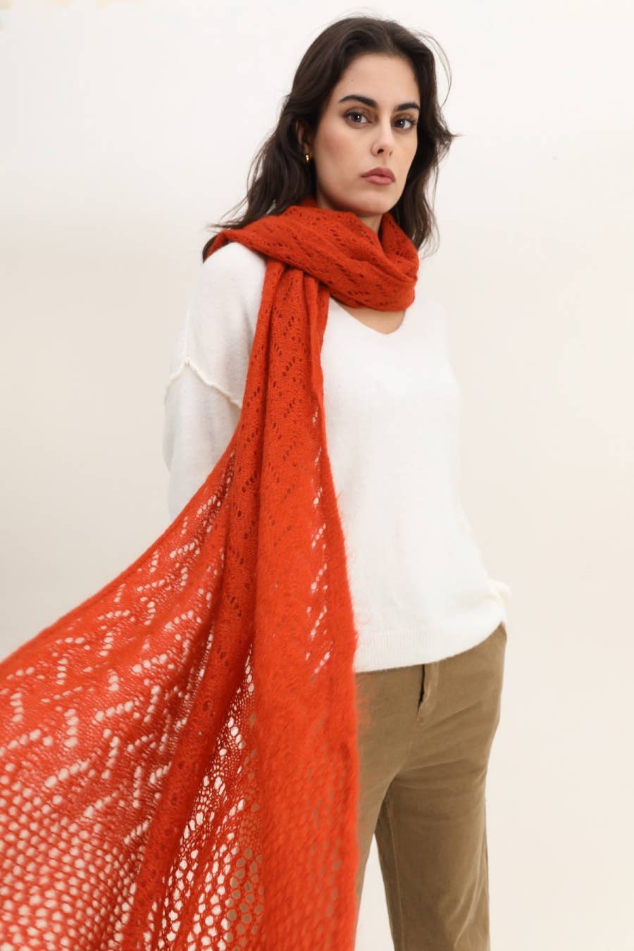 NAÏS PARIS - Wholesale Scarf - Women's - OPENWORK MOHAIR WOOL SHAWL16