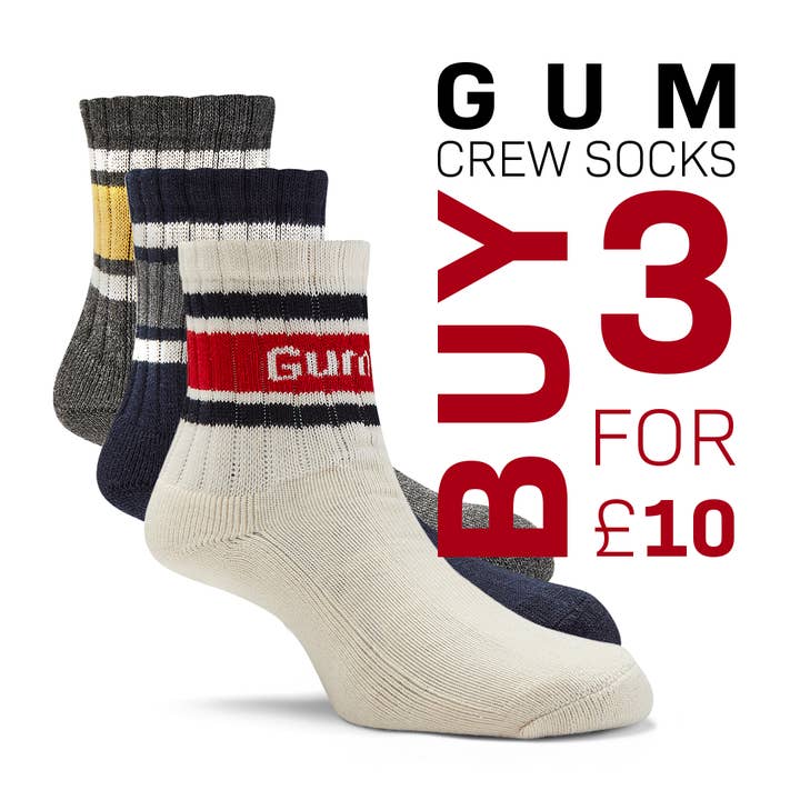 Gumbies – wholesale Socks – Men's – GUM Crew Sock - Men's - Grey & Curry1