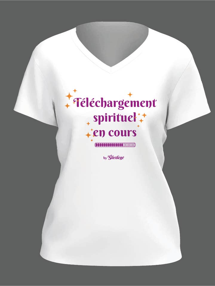 T-shirt mantra "Andlig nedladdning pågår" för wholesale av Le Sortilege