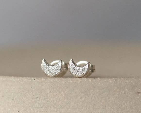 Lucy Kemp Jewellery – wholesale Stud/post earrings – Sterling Silver Mini Studs - Moon1