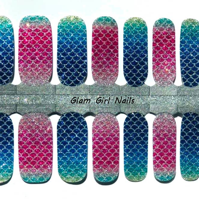 Mermaid Ombre Nail Wraps for wholesale by Glam Girl Nails