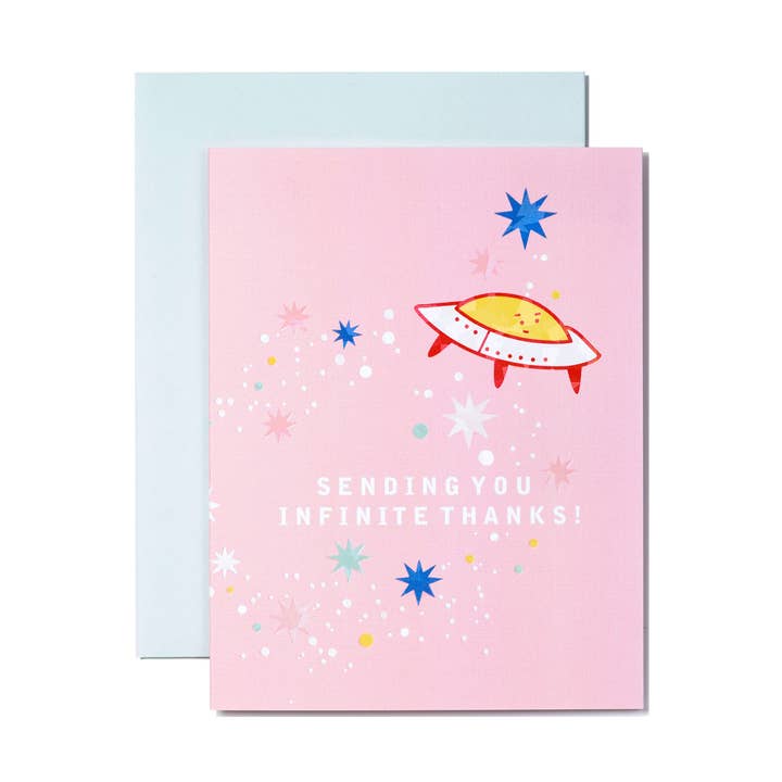 Biglietto olografico cosmico Infinite Thanks per la vendita all'ingrosso da parte di ILOOTPAPERIE