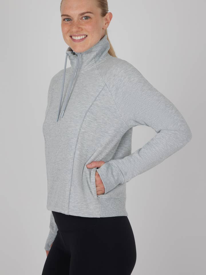 Women's Mock Neck Half Zip Pullover for wholesale by 90 Degree by Reflex & Yogalicious