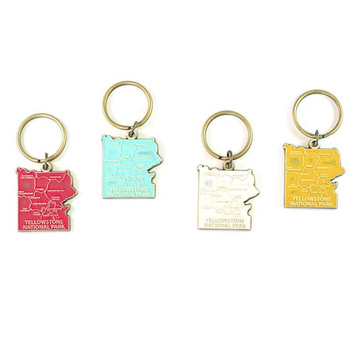 Yellowstone National Park Keychain-High Quality Thick Metal for wholesale by Gleeful Peacock