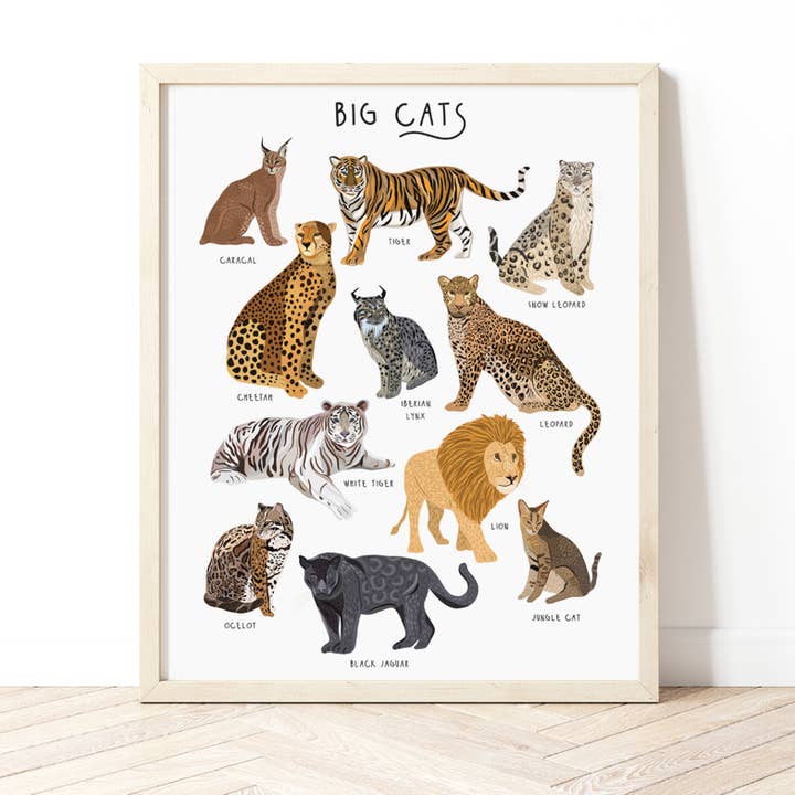 Stampa Big Cats per la vendita all'ingrosso da parte di Bea Baranowska Illustration