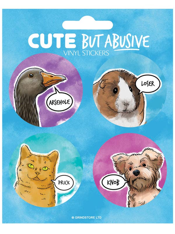 Cute But Abusive Vinyl Sticker Set for wholesale by Grindstore