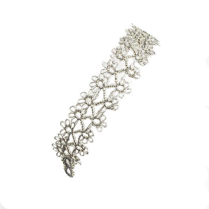 Silk Wool and Bijoux - Wholesale Charm/Dangle Bracelet - "Lace" silk hand-crocheted Bracelet4