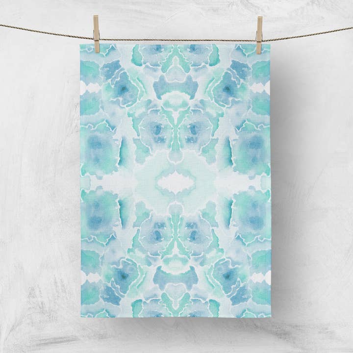 Paris Spring Tea-Towel — Teal for wholesale by Housse Studio