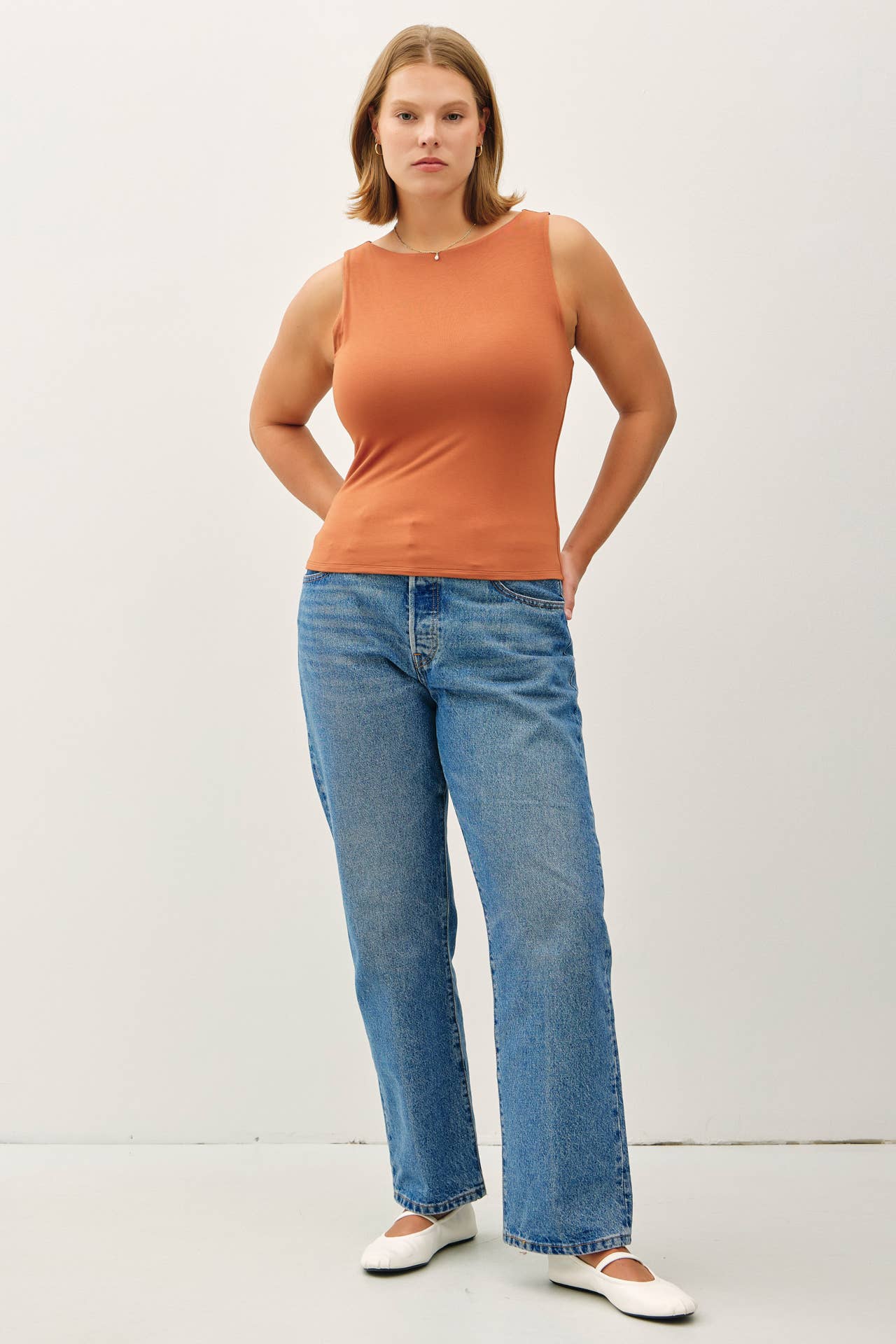 Be Cool - Wholesale Tank Top - Women's - PLUS [SOFT CORE] BASIC BOAT NECK TANK19