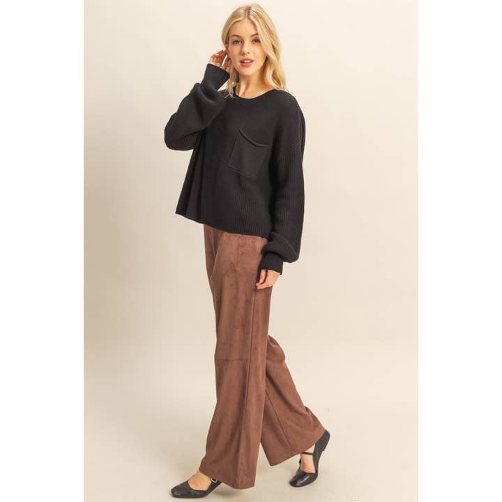 HYFVE - Wholesale Knit Sweater - Women's - Pocket Detailed Crew Neck Sweater23