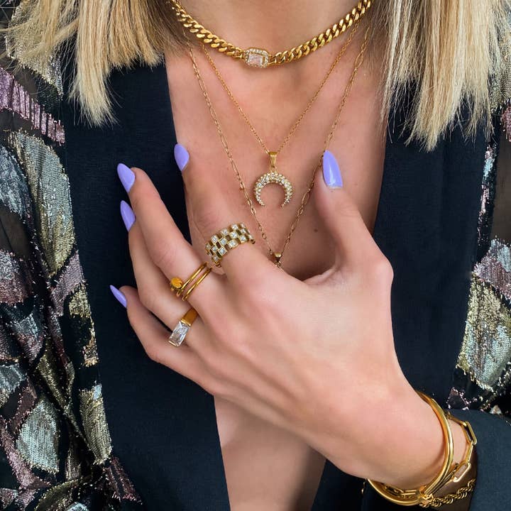 Kismet Showroom – wholesale Cocktail/statement ring – Checked Out CZ Cocktail Ring