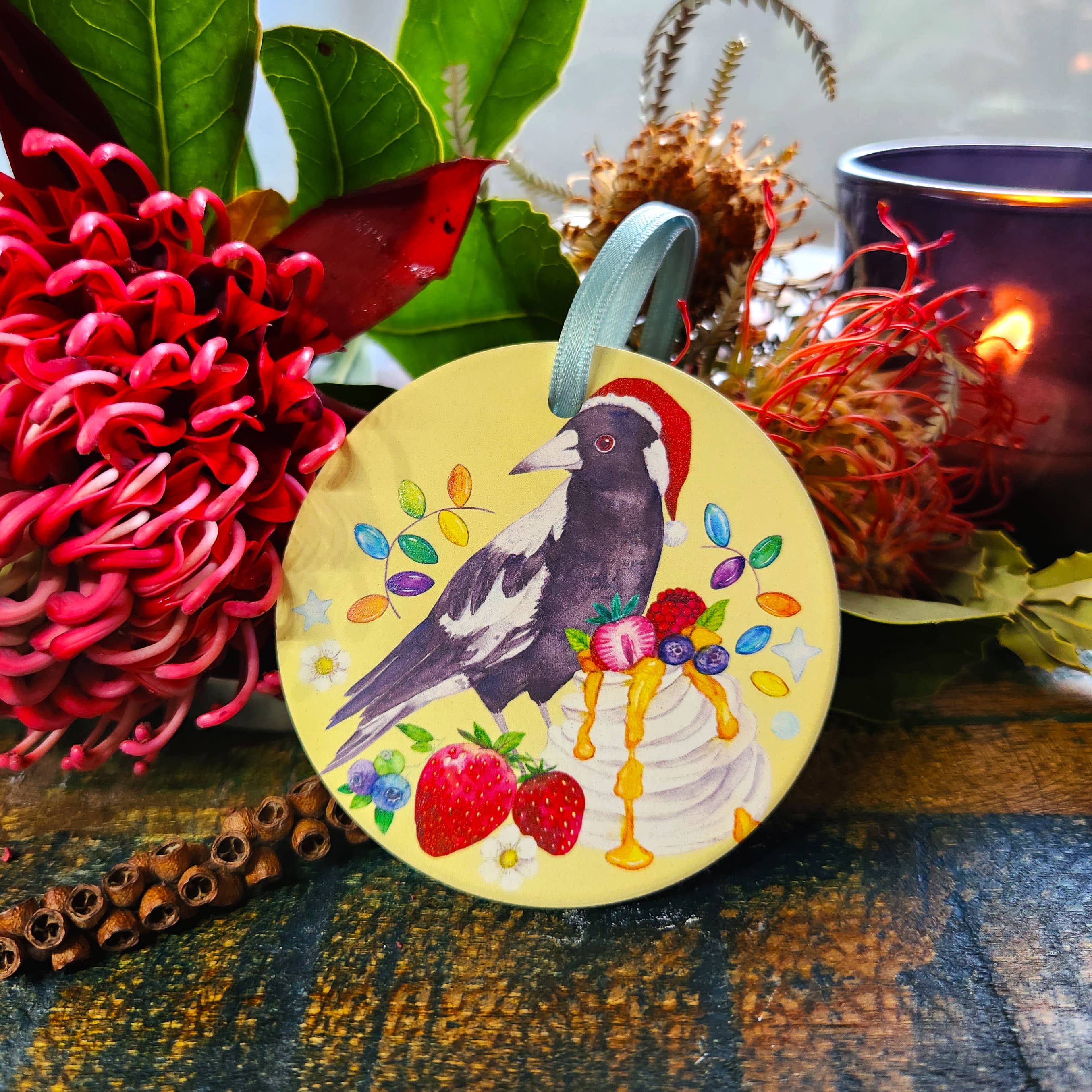 Watercolour By Cat - Vente Décoration de Noël - Ornements diffuseurs en céramique de Noël avec animaux australiens6