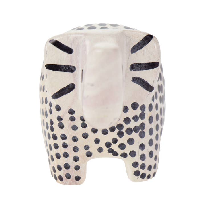 Global Crafts - Wholesale Decorative Figurine - Soapstone Elephant - Medium - Natural Black Accents3