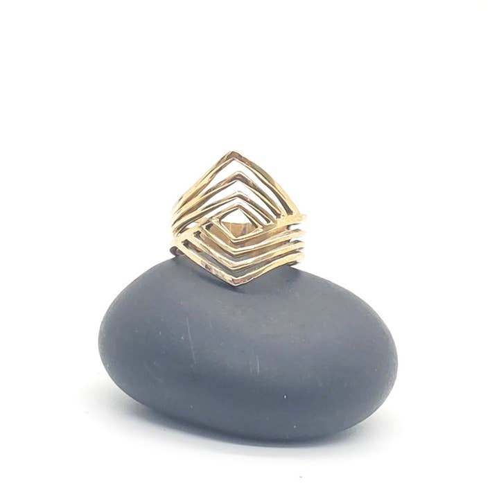 Baizaar - Wholesale Cocktail/Statement Ring - Brass Labyrinth Ring1