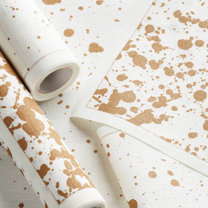 MY DRAP - Wholesale Placemat - Golden Splash! Linen Placemats 6 Units1