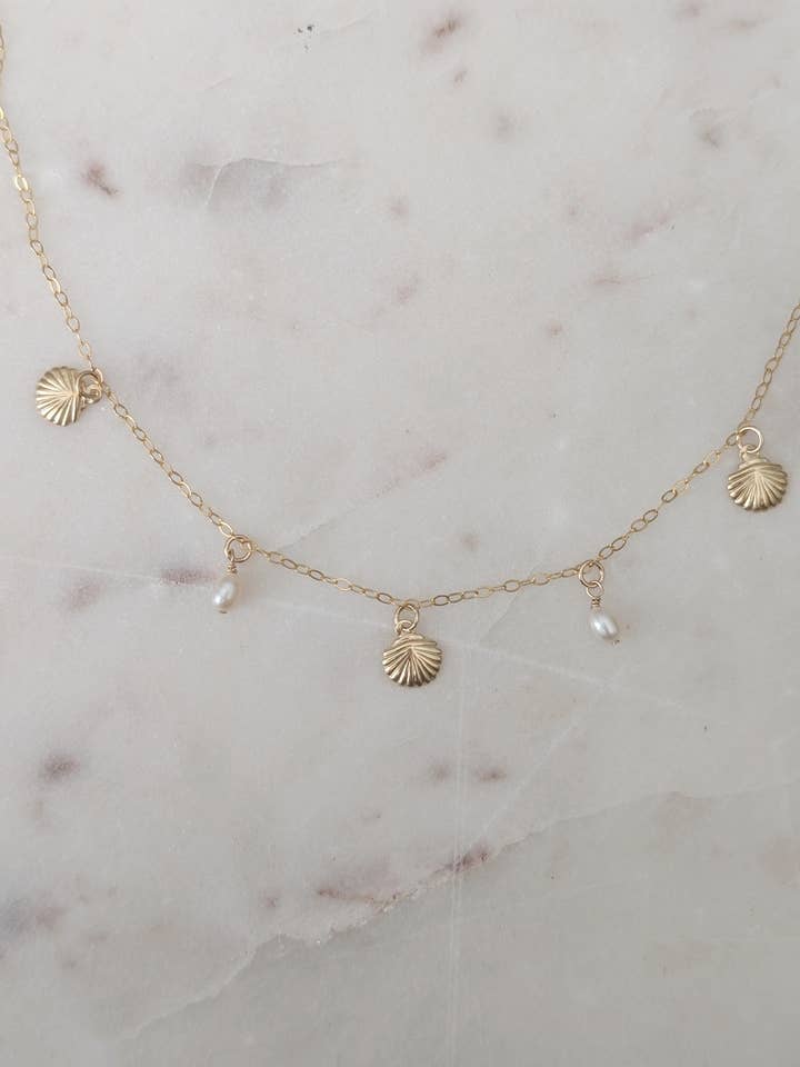 Coastal Pearl Necklace for wholesale by From The Sea & Me