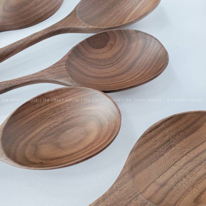 194 Craft House - Wholesale Serving utensil - Large Walnut Wooden Spoon - Kitchen Serving Utensils9