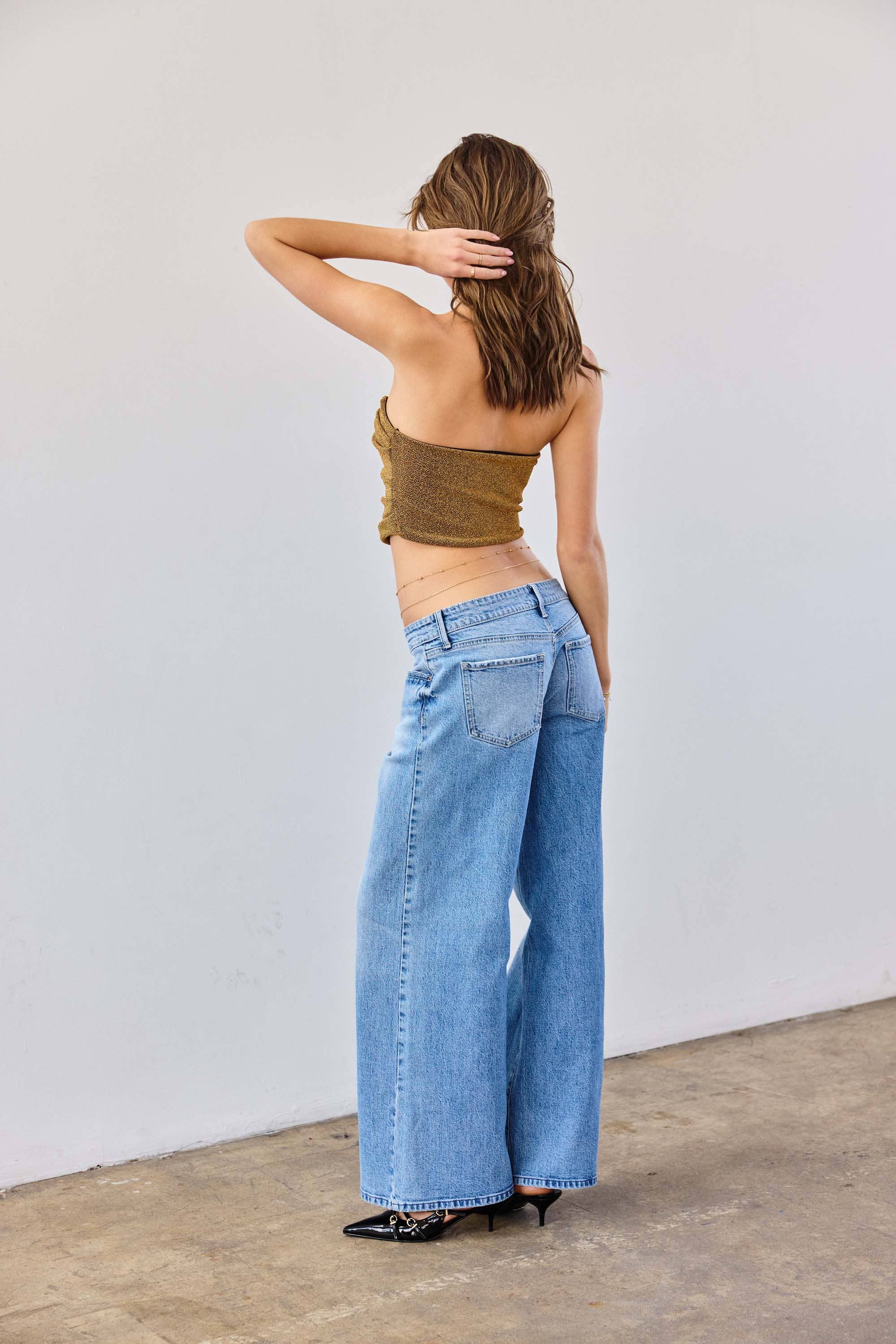 MEDIUM ÅBEN PAKKE Lav Talje Stenvasket Baggy Bred WEP3656 for engroshandel på Faire1