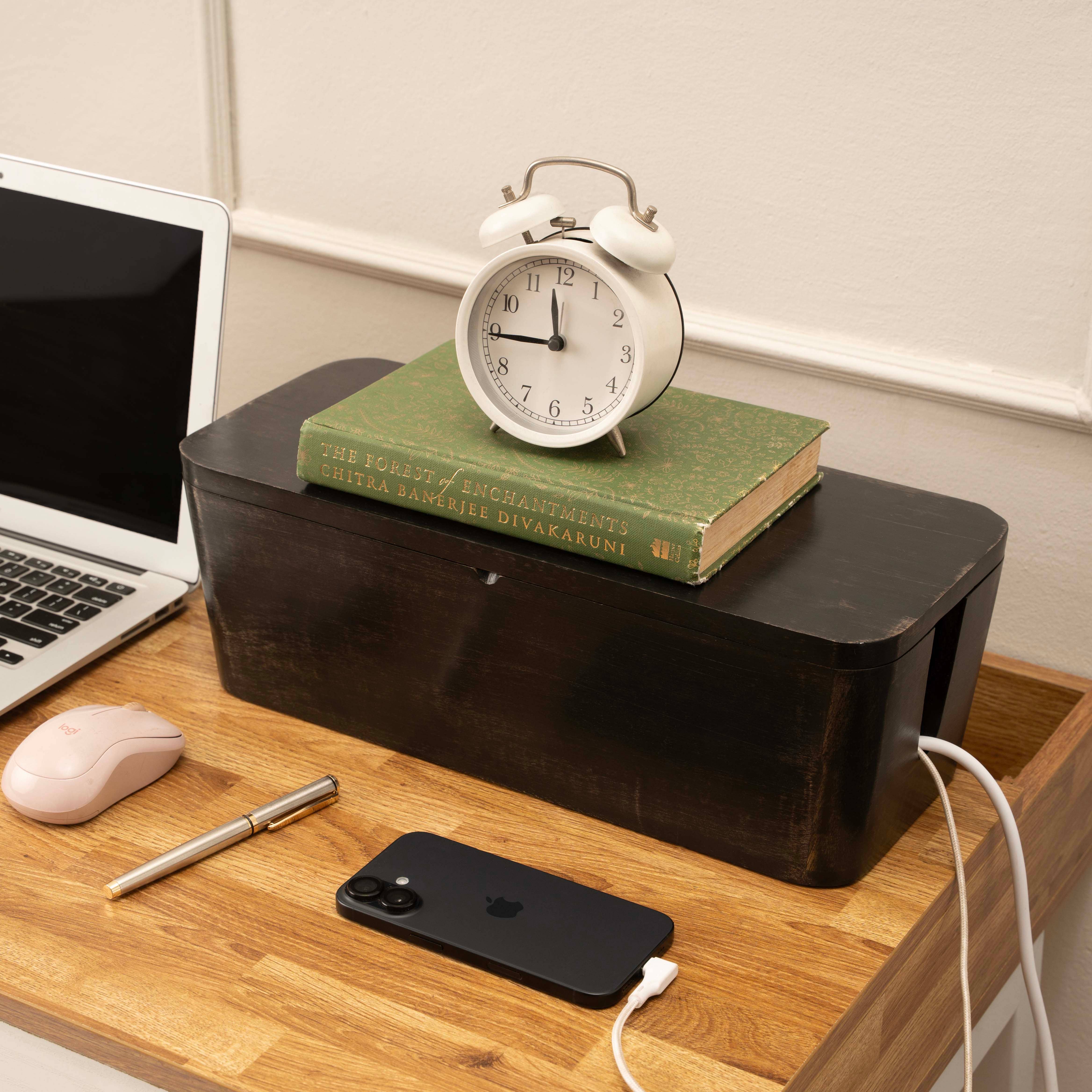 LuxeDesigns Co LLC - Wholesale Desk Organizer - Cable Management Box - Rustic Black9