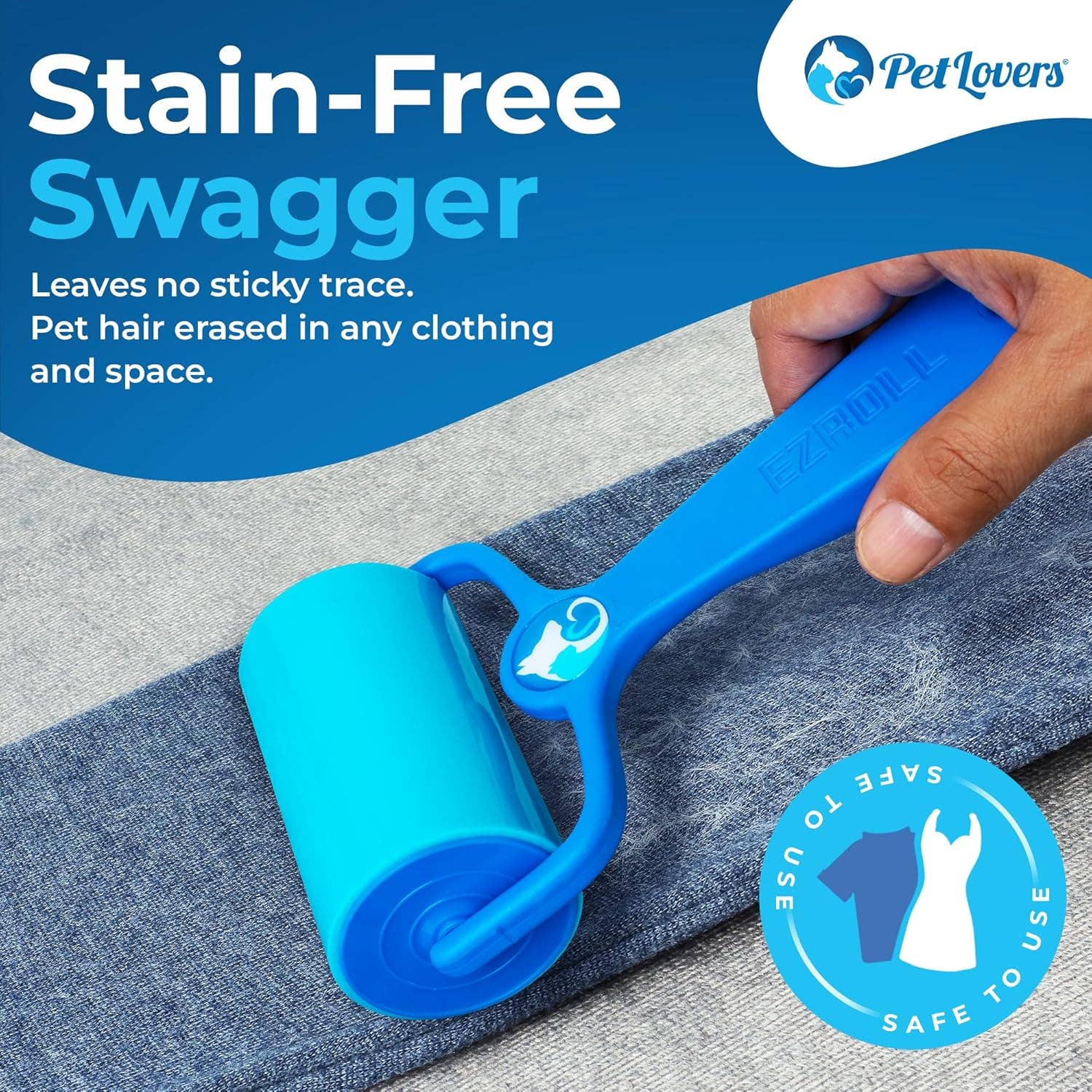 PetLovers - Wholesale Lint Roller - PetLovers EzRoll Reusable Lint Roller - Sticky for Life 1