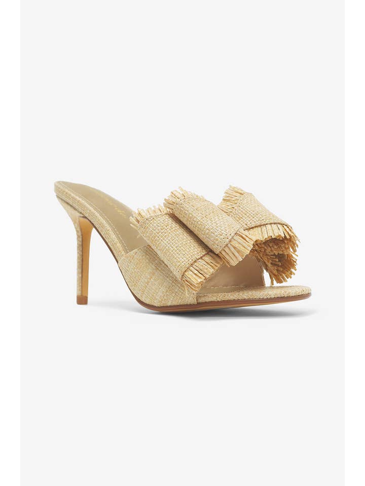 Lemonade Shoes - Wholesale High Heels - Women's - BEACH HOUSE - Raffia Bow Mules, Woven Finish, Stiletto Heel8