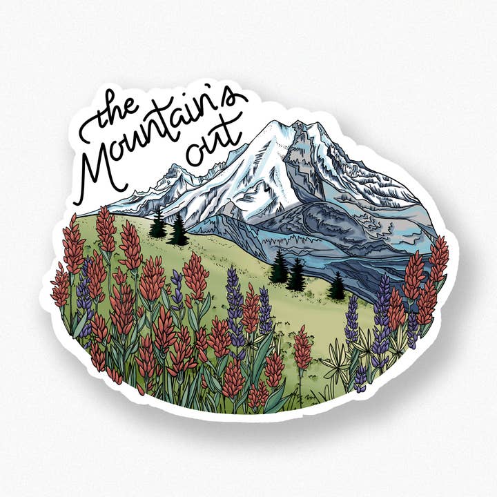 Autocollant de fleurs sauvages du mont Rainier pour la vente par Michele Michael Art