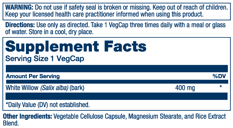 Solaray - Wholesale Oral Supplement/Vitamin - White Willow Bark 400mg1