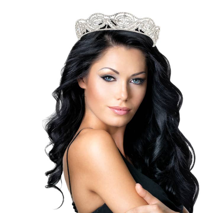 Tiara with Austrian Crystals H2* W 5.5'' for wholesale by Cool Crystals